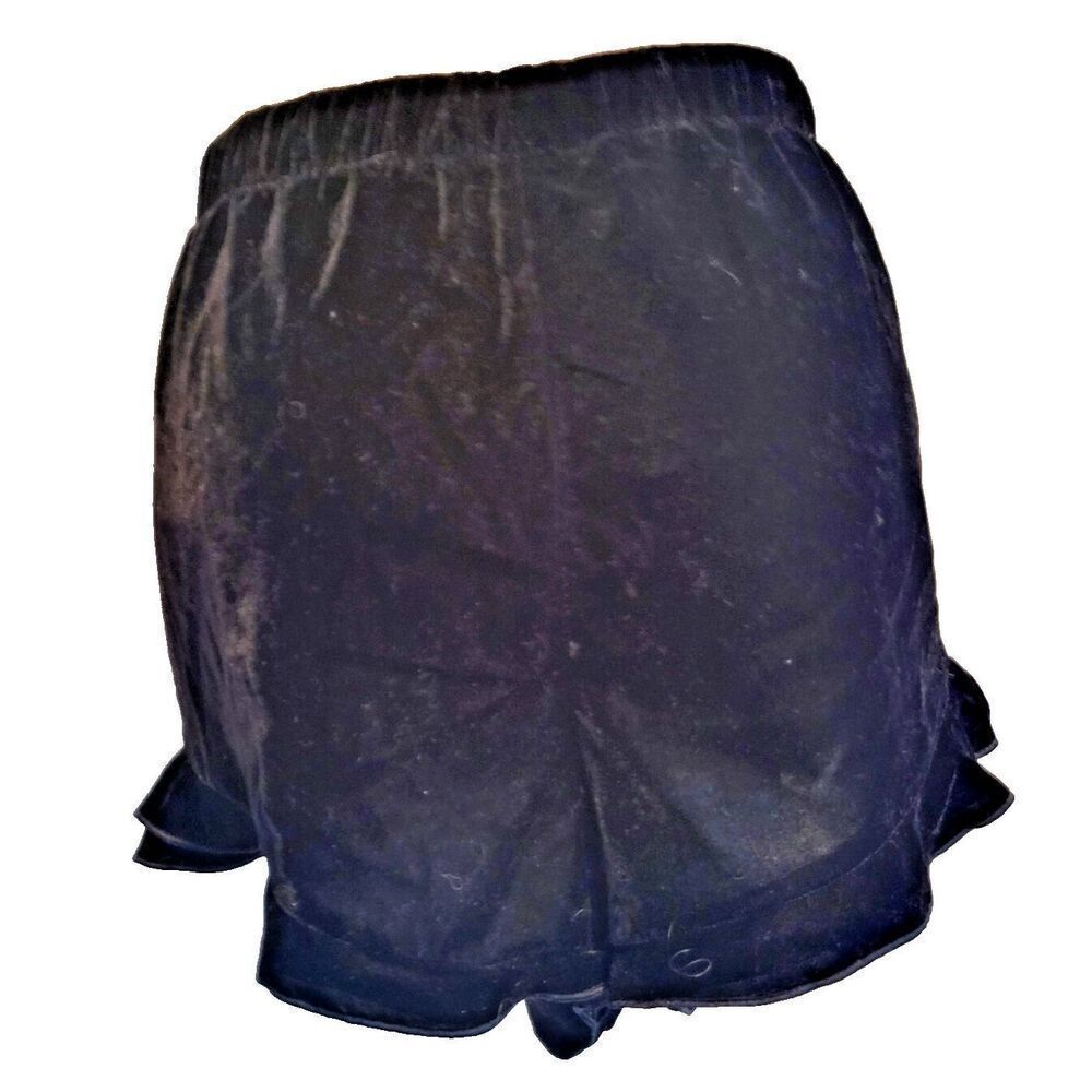 Victoria’s Secret Black Velvet Ruffle Lounge Shorts; Size XL - Picture 2 of 3